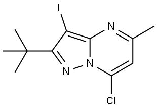 2-(tert-butyl)-7-chloro-3-iodo-5-methylpyrazolo[1,5-a]pyrimidine Structure