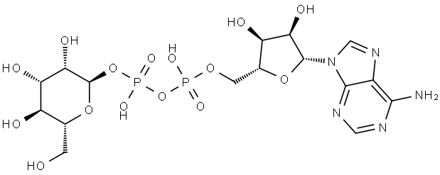 Adenosine 5'-(trihydrogen diphosphate), P'-α-D-mannopyranosyl ester Structure