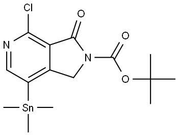 tert-butyl 4-chloro-3-oxo-7-(trimethylstannyl)-1,3-dihydro-2H-pyrrolo[3,4-c]pyridine-2-carboxylate Structure