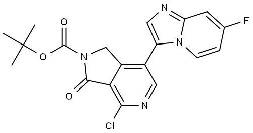 tert-butyl 4-chloro-7-(7-fluoroimidazo[1,2-a]pyridin-3-yl)-3-oxo-1,3-dihydro-2H-pyrrolo[3,4-c]pyridine-2-carboxylate Structure