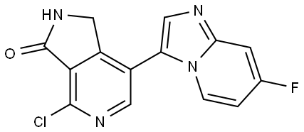 4-chloro-7-(7-fluoroimidazo[1,2-a]pyridin-3-yl)-1,2-dihydro-3H-pyrrolo[3,4-c]pyridin-3-one Structure