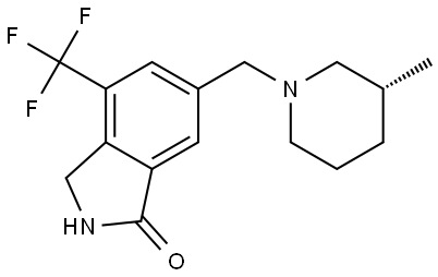 1H-Isoindol-1-one, 2,3-dihydro-6-[[(3R)-3-methyl-1-piperidinyl]methyl]-4-(trifluoromethyl)- Structure