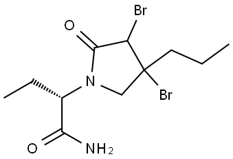 1-Pyrrolidineacetamide, 3,4-dibromo-α-ethyl-2-oxo-4-propyl-, (αS)- Structure