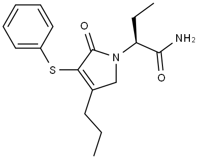 1H-Pyrrole-1-acetamide, α-ethyl-2,5-dihydro-2-oxo-3-(phenylthio)-4-propyl-, (αS)- Structure