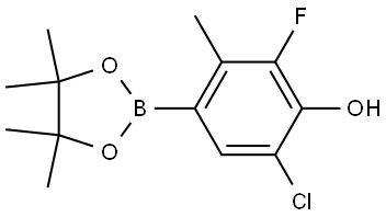 6-Chloro-2-fluoro-3-methyl-4-(4,4,5,5-tetramethyl-1,3,2-dioxaborolan-2-yl)phenol Structure