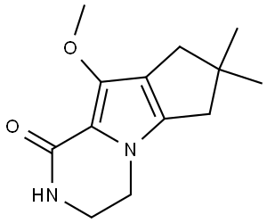 9-methoxy-7,7-dimethyl-3,4,7,8-tetrahydro-2H-cyclopenta[4,5]pyrrolo[1,2-a]pyrazin-1(6H)-one Structure