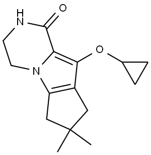 9-cyclopropoxy-7,7-dimethyl-3,4,7,8-tetrahydro-2H-cyclopenta[4,5]pyrrolo[1,2-a]pyrazin-1(6H)-one Structure
