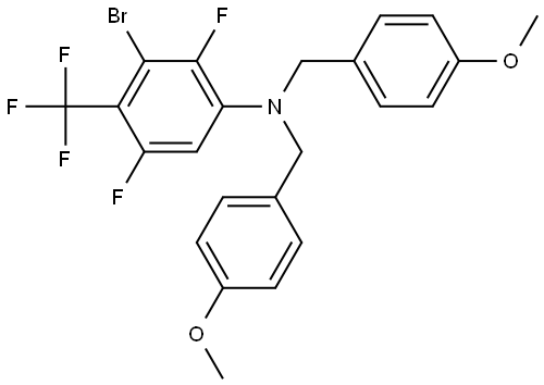 3-Bromo-2,5-difluoro-N,N-bis(4-methoxybenzyl)-4-(trifluoromethyl)aniline Structure