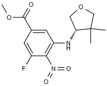 methyl 3-{[(3S)-4,4-dimethyloxolan-3-yl]amino}-5-fluoro-4-nitrobenzoate Structure