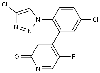 4-(5-chloro-2-(4-chloro-1H-1,2,3-triazol-1-yl)phenyl)-5-fluoropyridin-2(1H)-one Structure