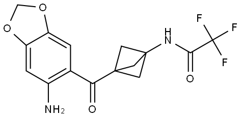 Acetamide, N-[3-[(6-amino-1,3-benzodioxol-5-yl)carbonyl]bicyclo[1.1.1]pent-1-yl]-2,2,2-trifluoro- Structure