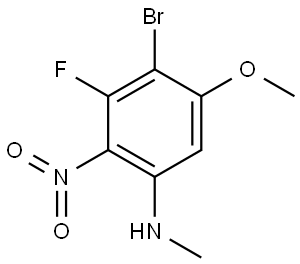 Benzenamine, 4-bromo-3-fluoro-5-methoxy-N-methyl-2-nitro- 구조식 이미지