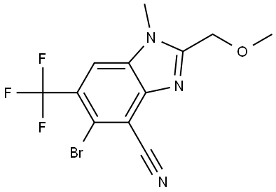 1H-Benzimidazole-4-carbonitrile, 5-bromo-2-(methoxymethyl)-1-methyl-6-(trifluoromethyl)- Structure