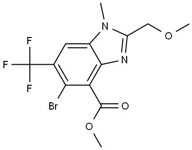 1H-Benzimidazole-4-carboxylic acid, 5-bromo-2-(methoxymethyl)-1-methyl-6-(trifluoromethyl)-, methyl ester Structure