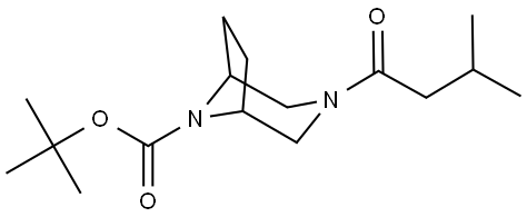 3,8-Diazabicyclo[3.2.1]octane-8-carboxylic acid, 3-(3-methyl-1-oxobutyl)-, 1,1-dimethylethyl ester Structure