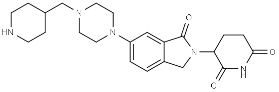 3-(1-Oxo-6-(4-(piperidin-4-ylmethyl)piperazin-1-yl)isoindolin-2-yl)piperidine-2,6-dione Structure