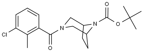 3,8-Diazabicyclo[3.2.1]octane-8-carboxylic acid, 3-(3-chloro-2-methylbenzoyl)-, 1,1-dimethylethyl ester Structure