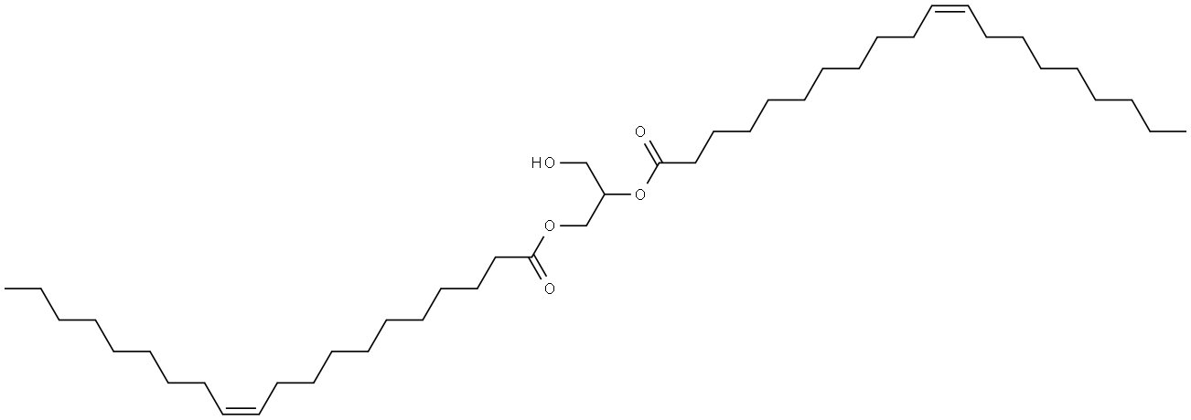 11-Eicosenoic acid, 1-(hydroxymethyl)-1,2-ethanediyl ester, (11Z,11′Z)- Structure