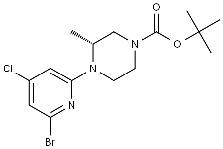 tert-butyl (3R)-4-(6-bromo-4-chloro-2-pyridyl)-3-methyl-piperazine-1-carboxylate Structure