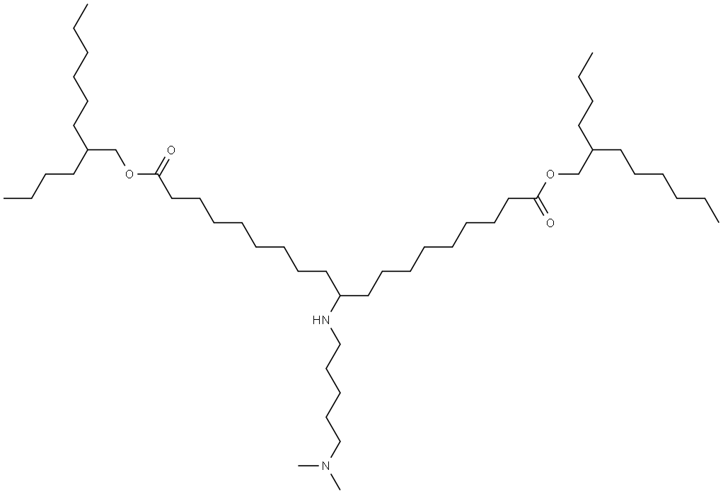 bis(2-butyloctyl) 10-((5-(dimethylamino)pentyl)amino)nonadecanedioate Structure