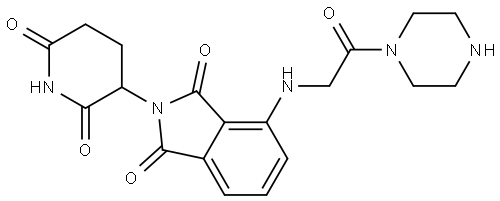 2-(2,6-dioxopiperidin-3-yl)-4-[(2-oxo-2-piperazin-1-ylethyl)amino]isoindole-1,3-dione Structure