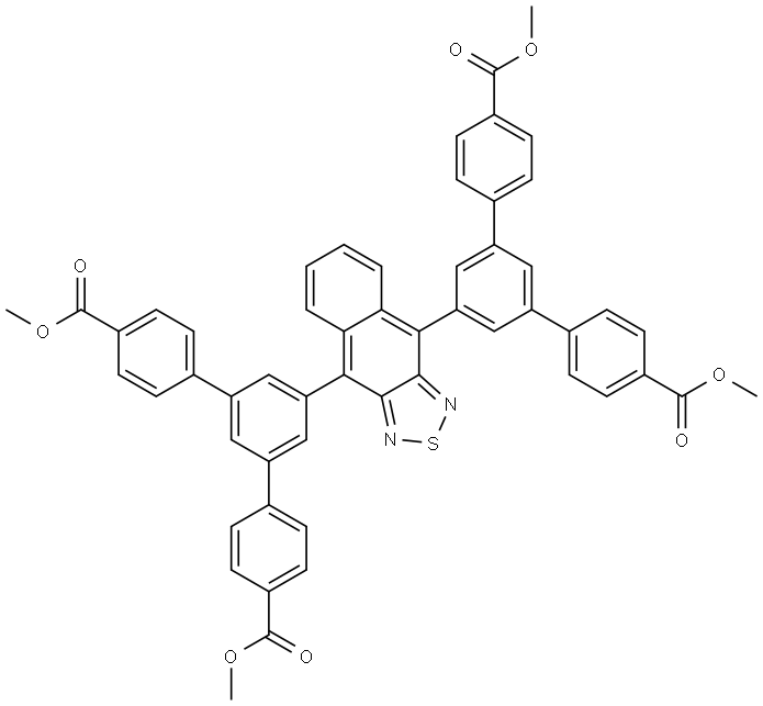 tetramethyl 5',5''''-(naphtho[2,3-c][1,2,5]thiadiazole-4,9-diyl)bis([1,1':3',1''-terphenyl]-4,4''-dicarboxylate) Structure