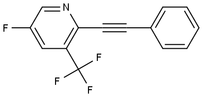 Pyridine, 5-fluoro-2-(2-phenylethynyl)-3-(trifluoromethyl)- Structure