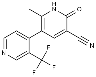 [3,4′-Bipyridine]-5-carbonitrile, 1,6-dihydro-2-methyl-6-oxo-3′-(trifluoromethyl)- Structure