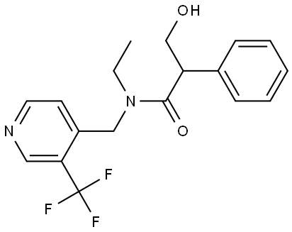 Benzeneacetamide, N-ethyl-α-(hydroxymethyl)-N-[[3-(trifluoromethyl)-4-pyridinyl]methyl]- Structure