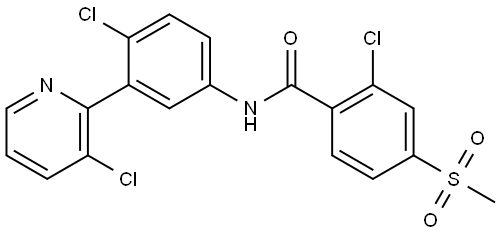 Benzamide, 2-chloro-N-[4-chloro-3-(3-chloro-2-pyridinyl)phenyl]-4-(methylsulfonyl)- Structure