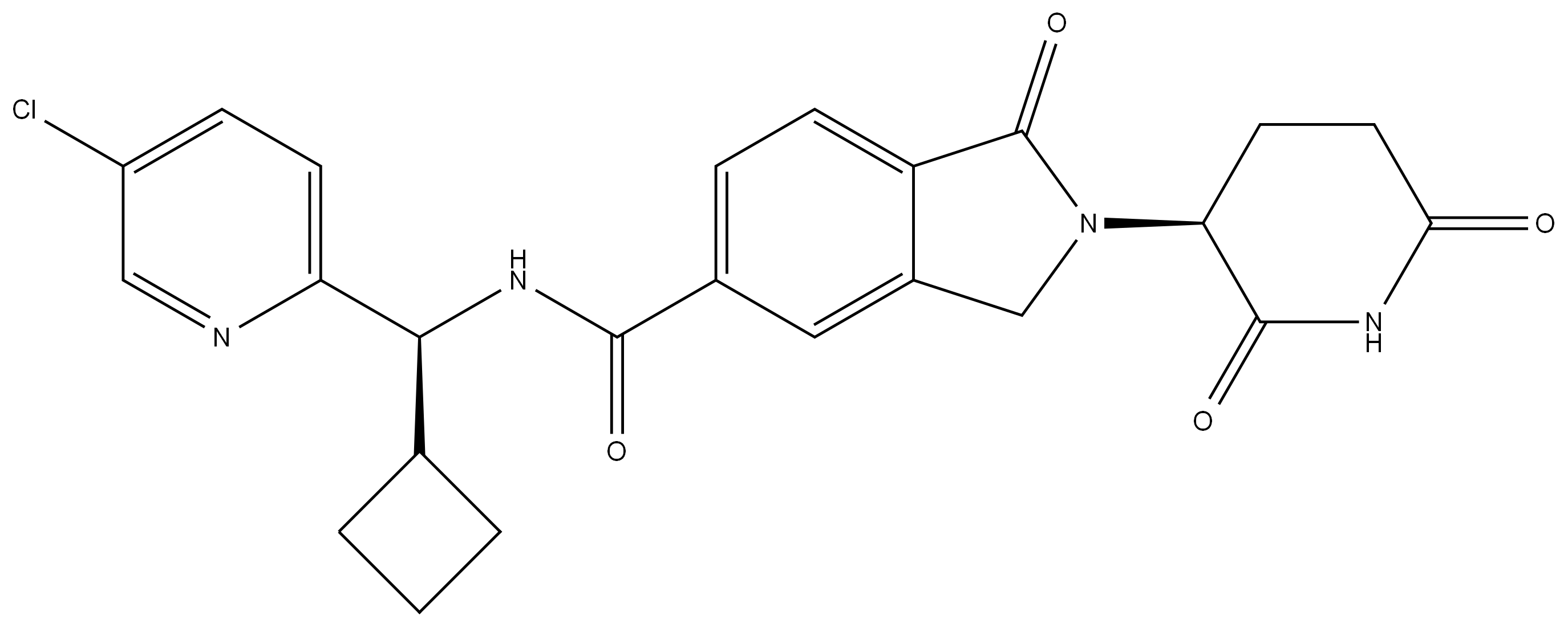 1H-Isoindole-5-carboxamide, N-[(S)-(5-chloro-2-pyridinyl)cyclobutylmethyl]-2-[(3S)-2,6-dioxo-3-piperidinyl]-2,3-dihydro-1-oxo- Structure