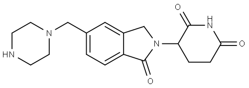 3-(1-oxo-5-(piperazin-1-ylmethyl)isoindolin-2-yl)piperidine-2,6-dione Structure