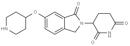 3-(1-oxo-6-(piperidin-4-yloxy)isoindolin-2-yl)piperidine-2,6-dione Structure