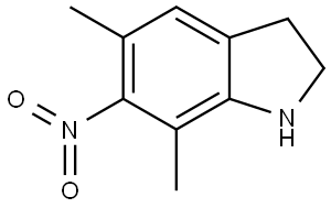 1H-Indole, 2,3-dihydro-5,7-dimethyl-6-nitro- Structure