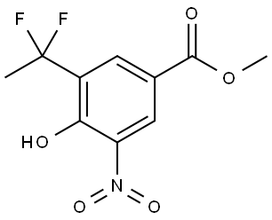 Benzoic acid, 3-(1,1-difluoroethyl)-4-hydroxy-5-nitro-, methyl ester Structure