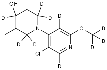 1-(5-chloro-2-(methoxy-d3)pyridin-4-yl-3,6-d2)-3-methylpiperidin-2,2,4,6,6-d5-4-ol 구조식 이미지