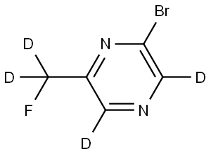 2-bromo-6-(fluoromethyl-d2)pyrazine-3,5-d2 Structure