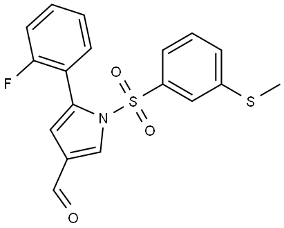 5-(2-fluorophenyl)-1-((3-(methylthio)phenyl)sulfonyl)-1H-pyrrole-3-carbaldehyde Structure