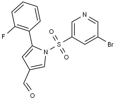 1-((5-bromopyridin-3-yl)sulfonyl)-5-(2-fluorophenyl)-1H-pyrrole-3-carbaldehyde Structure