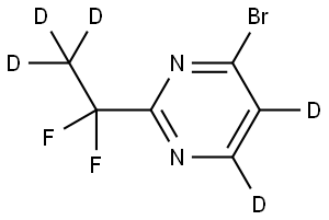 4-bromo-2-(1,1-difluoroethyl-2,2,2-d3)pyrimidine-5,6-d2 Structure