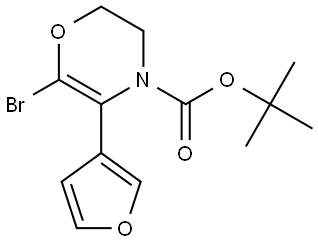 tert-butyl 6-bromo-5-(furan-3-yl)-2,3-dihydro-4H-1,4-oxazine-4-carboxylate Structure