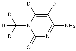4-amino-1-(methyl-d3)pyrimidin-2(1H)-one-5,6-d2 Structure