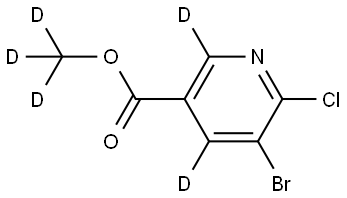 methyl-d3 5-bromo-6-chloronicotinate-2,4-d2 Structure