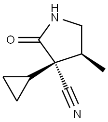 (3R,4S)-3-cyclopropyl-4-methyl-2-oxo-pyrrolidine-3-carbonitrile Structure