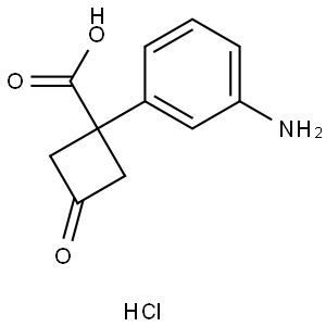 1-(3-Aminophenyl)-3-oxocyclobutane-1-carboxylic acid hydrochloride 구조식 이미지