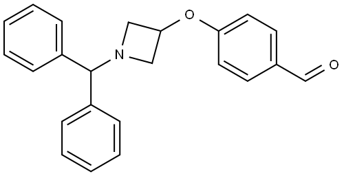 Benzaldehyde, 4-[[1-(diphenylmethyl)-3-azetidinyl]oxy]- Structure