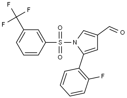 5-(2-fluorophenyl)-1-((3-(trifluoromethyl)phenyl)sulfonyl)-1H-pyrrole-3-carbaldehyde Structure