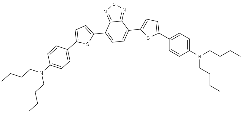 N,N'-(((benzo[c][1,2,5]thiadiazole-4,7-diylbis(thiophene-5,2-diyl))bis(4,1-phenylene))bis(methylene))bis(N-butylbutan-1-amine) Structure