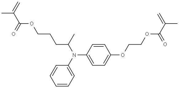 4-((4-(2-(methacryloyloxy)ethoxy)phenyl)(phenyl)amino)pentyl methacrylate Structure