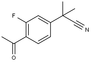 2-(4-acetyl-3-fluorophenyl)-2-methylpropanenitrile Structure